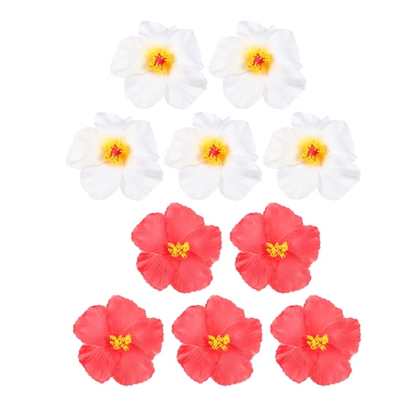 Milisten 10Pcs High Realism Pink Faux Tropical Flowers for Luau Decorations and Home Decor
