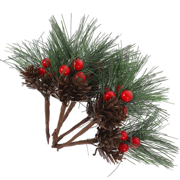 Milisten 10Pcs Christmas Decorations Green Artificial Berry Stems for Floral Arrangements