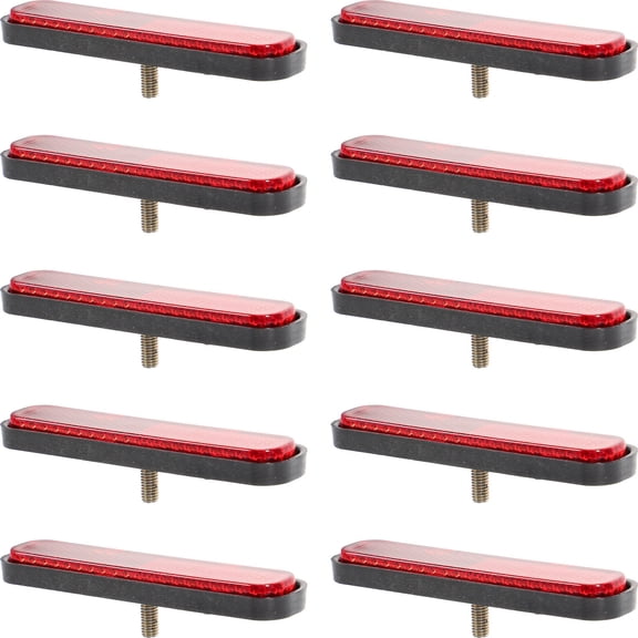 Milisten 10Pcs Plastic Reflectors for Driveway Entrance Red Safety Reflection Oval