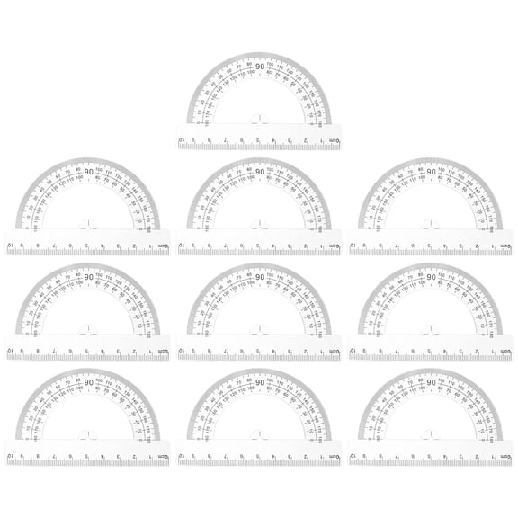 Milisten Plastic Protractor for School Drafting Tool Easy to Carry 10Pcs