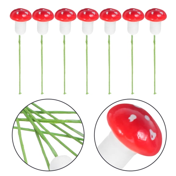 Milisten 10Pcs Red Speckled Mushroom Flower Pot Decorations for Micro Landscape