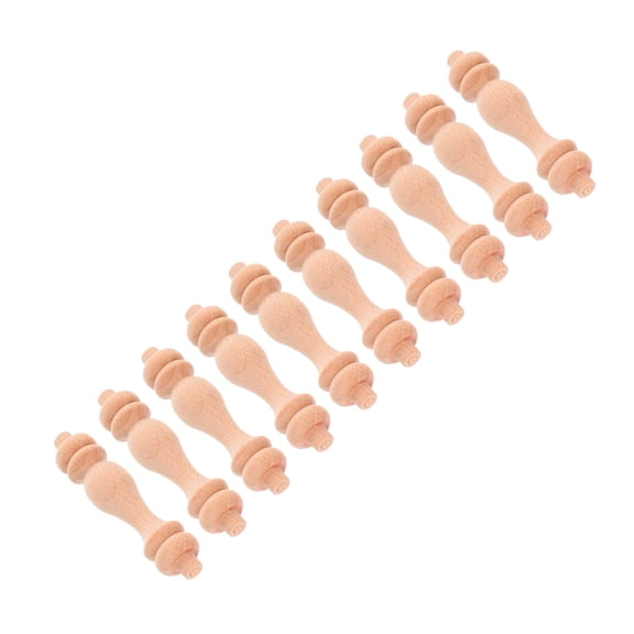 Milisten Solid Wood Roman Style Beige Vintage Baluster Pillars for Stair Railing Repair and Home Decor