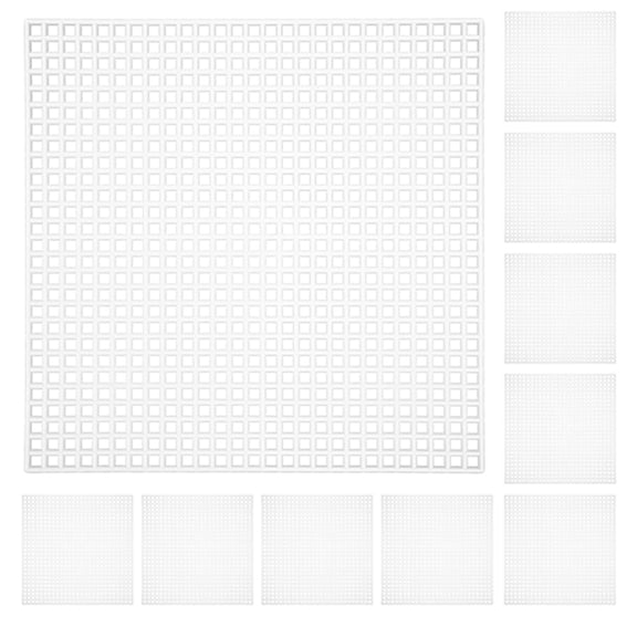 Milisten 10Pcs White Plastic Canvas Mesh Sheets for DIY Crochet Knitting and Embroidery Supplies