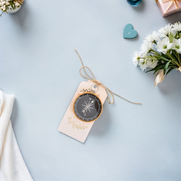 Milisten 10Sets Compass Wedding Favors with Kraft Tags Travel Theme Party Nautical Decorations for Guests