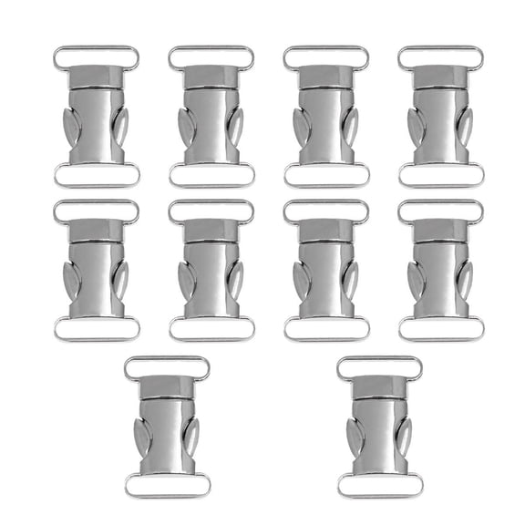 Milisten Metal Safety Buckles Silver Side Release Durable Lock Use 10Pcs