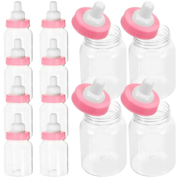 Milisten 12 Pcs Party Favor Bottles Play Baby for Dolls Mini Newborn Pink