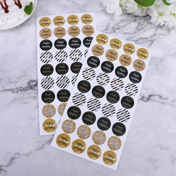 Milisten 12 Sheets Paper Sealing Stickers for Birthday Party and Christmas Multi Round Self-Adhesive Firm Stick