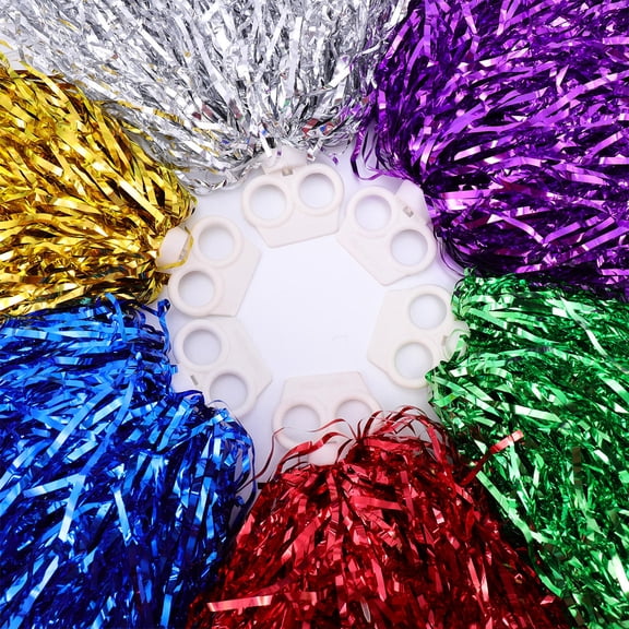 Milisten 12-Pack Cheerleader Supplies Colorful Pom Poms and Props Assorted Colors for School Sports Events and Rallies