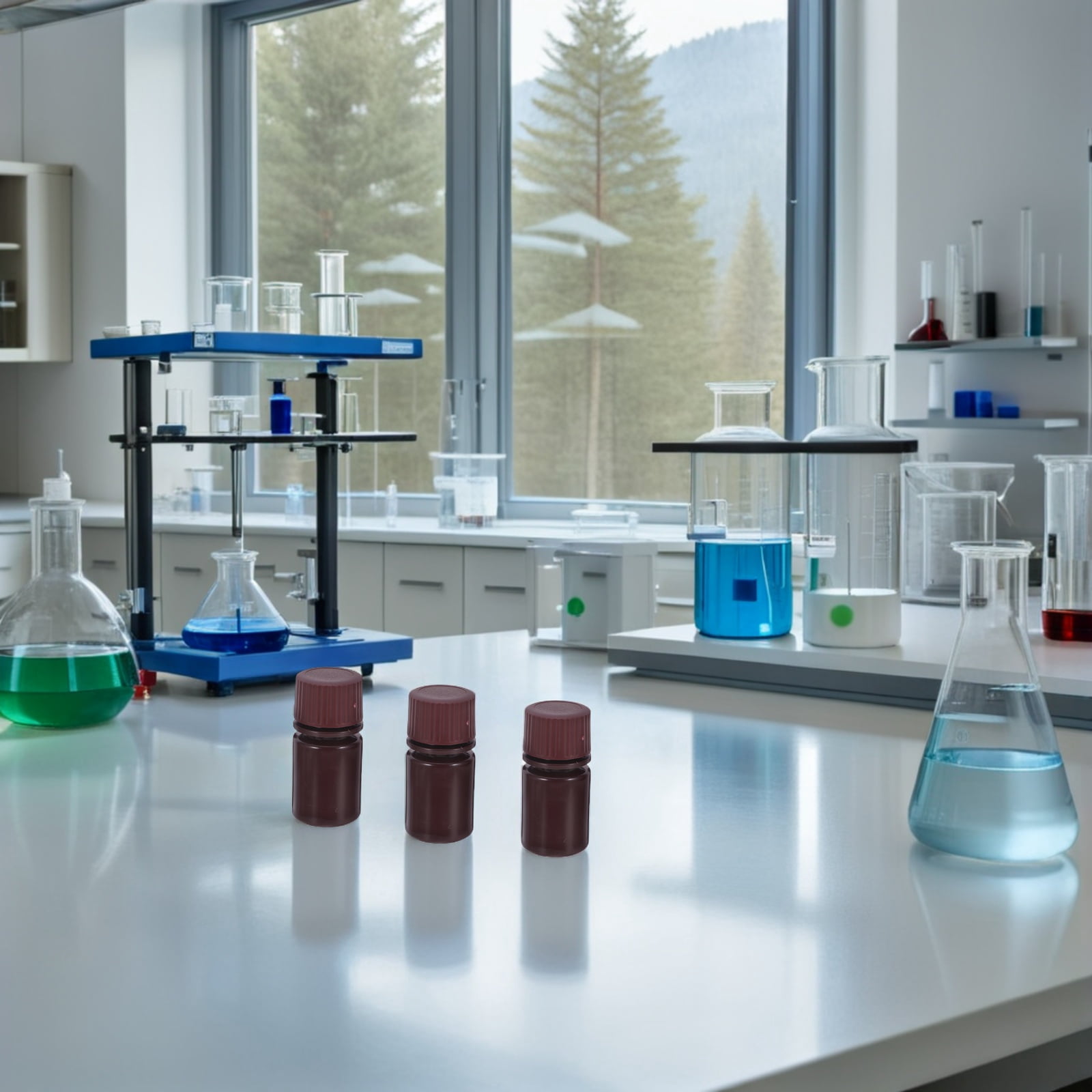 Milisten Light Brown Plastic Reagent Bottles Leak-Proof Storage ...