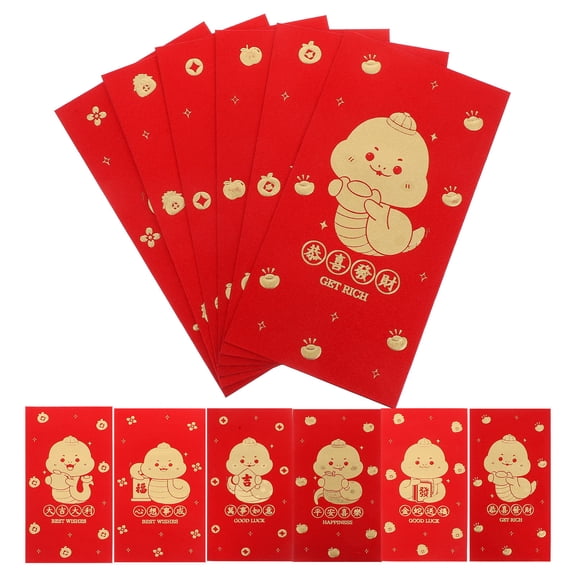 Milisten Festive Red Envelopes with Glittery Finish Traditional Chinese Design
