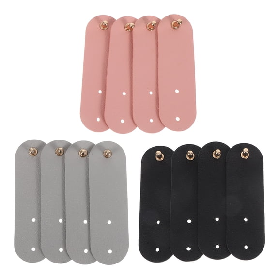 Milisten 12Pcs PU Cable Organizer Straps Reusable Cord Wraps for Computer Chargers and Earphones