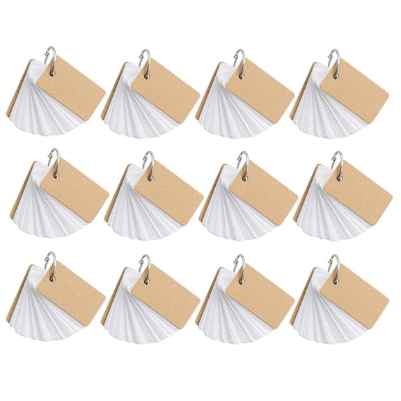 Milisten White Paper Ring Notepads Portable for Daily Writing and Reminders 12Pcs
