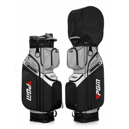 Milisten Black Nylon Golf Cart Bag for Men with 14-Way Divider and Multiple Storage Compartments