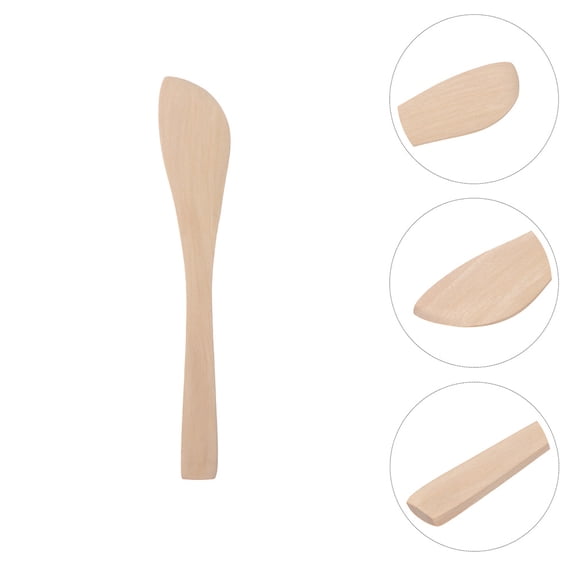Milisten Wood Spoons for Dumplings Log Color 15Pcs 6.5*1.1*0.1In