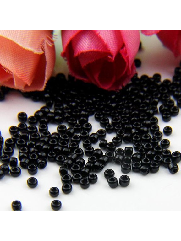 Black Glass Beads for Bracelets Necklaces DIY Projects 15000Pcs