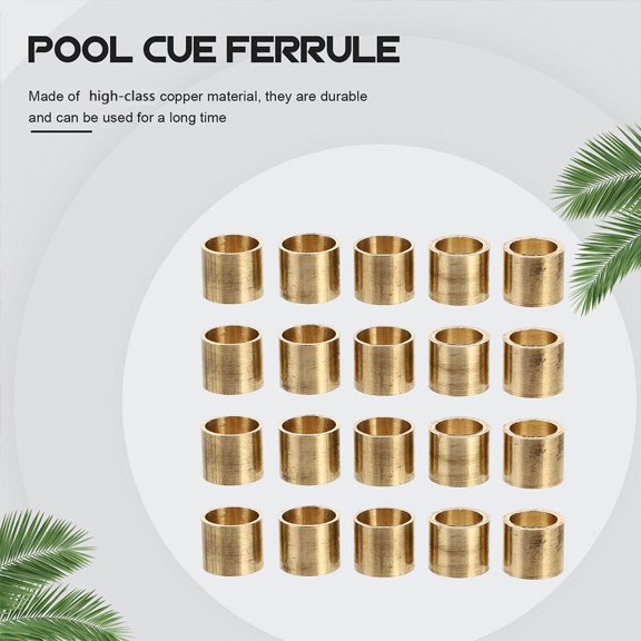 Milisten Golden Copper Ferrules for Cue Stick Reliable Snooker Parts 15Pcs