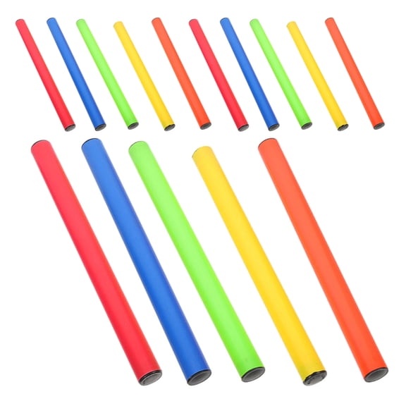 Milisten 15Pcs Competition Relay Sticks with High Visibility Colors and Anti Skid Grip for Outdoor School Sports