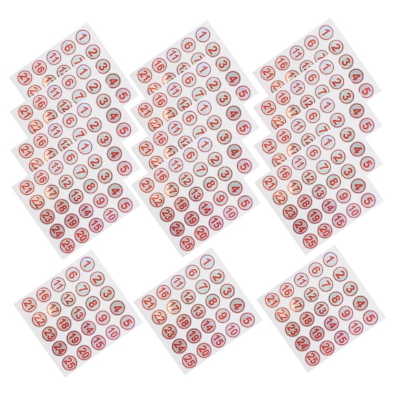 Milisten 15Sheets Tear Proof Self Adhesive Number Labels for Cups Bottles and Storage Organization