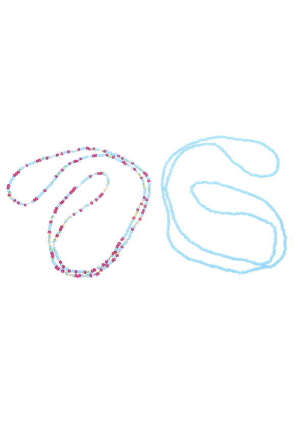 16Set Blue Waist Chain Bead Glass Material Comfortable Belly Jewelry Accessory