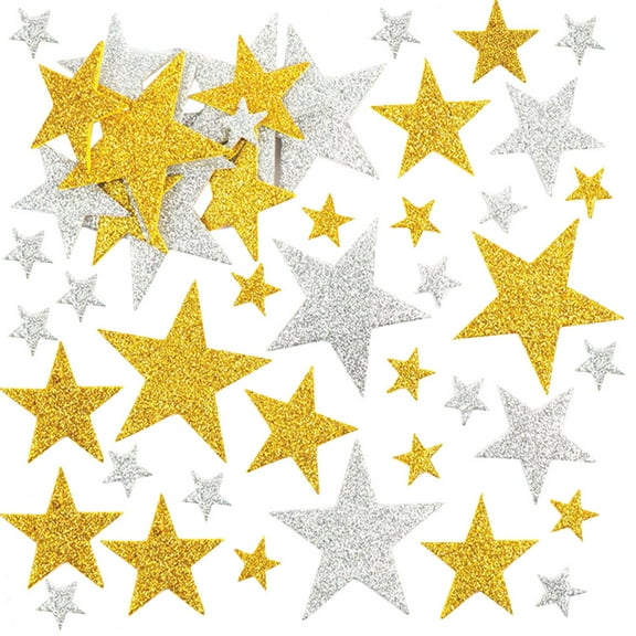 Milisten 180Pcs Assorted Color Decorative Stars Stickers Sparkle Glitter Star Decals for Craft and Office
