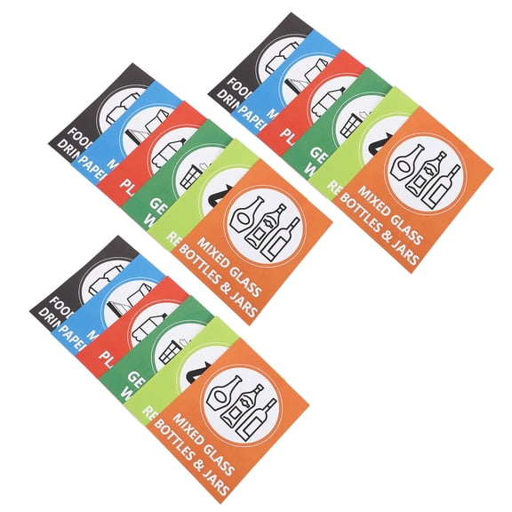 Milisten 18Pcs Weatherproof Trash Can Labels with Lasting Color for Easy Waste Sorting