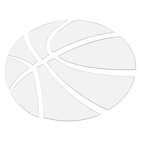 Milisten 1Pack Acrylic Basketball Mirror Sticker 5.9X5.9In Silver for Living Room