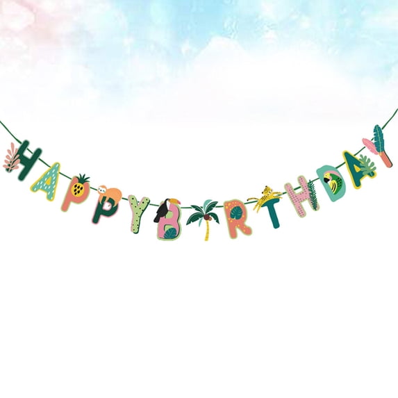 Milisten 1Pack Birthday Decoration Banner Rectangular Multi Colored Paper for Indoor and Outdoor Use