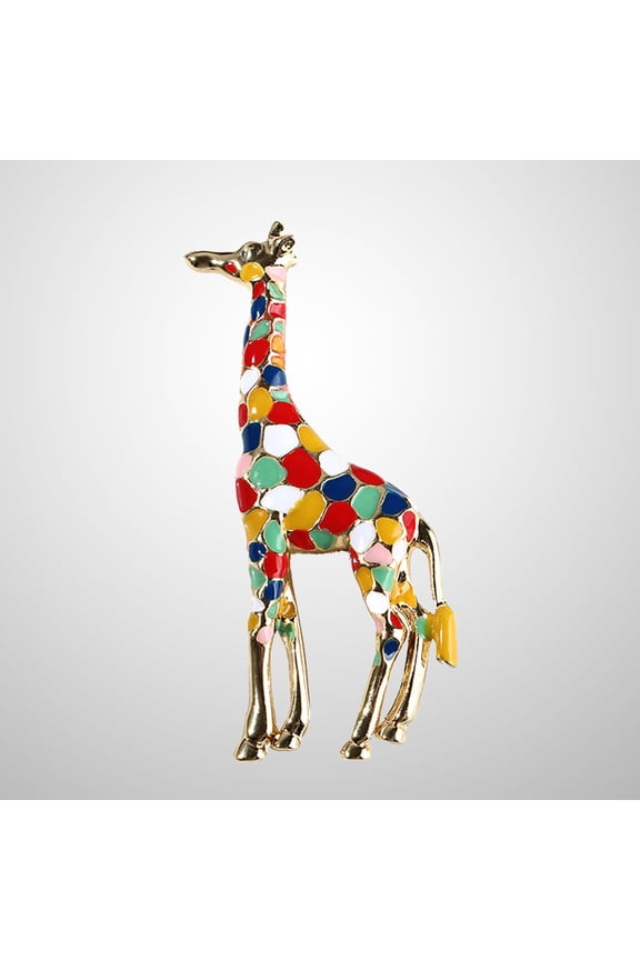1Pack Giraffe Brooch Pin Multi Color Alloy Crystal Rhinestones for Women's Bridal Bouquet