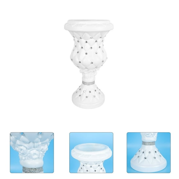 Milisten 1Pack Marble Pillar Shape Flower Pot Plastic for Exhibition Hall 19.5x10.8in