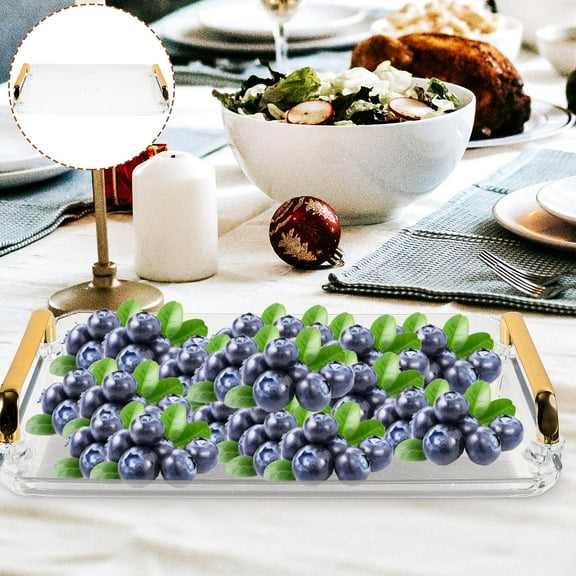 Milisten Portable Rectangle Tray Serving Tray Transparent 1Set Small