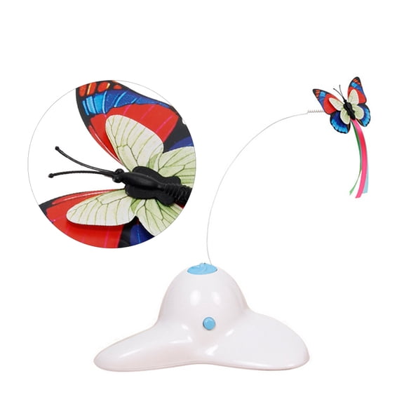 Milisten Electric Cat Toy Rotating Interactive Teaser Safe Durable Nontoxic for Pet Cat Playing White 1pc