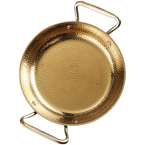 Milisten Steel Paella Double Handle Cooking Pot Golden 304 Stainless Steel 1Pack