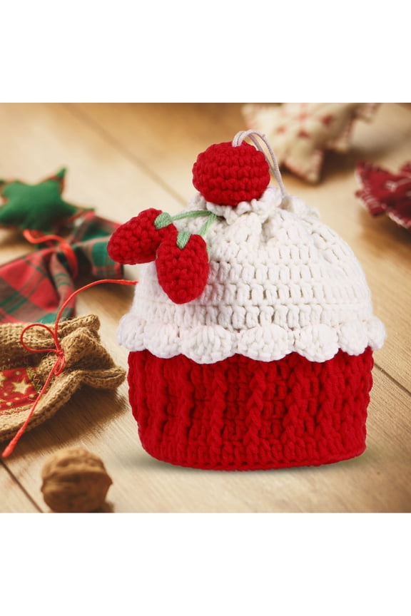 1Pack Women Bag Red Milk Cotton Yarn Casual Hand Knitted for Shopping