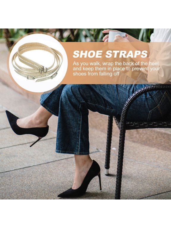 1Pair Anti Slip Shoe Strap with Easy to Wear Wrap Around Ankle Straps for Summer Dress Heels in PU Material