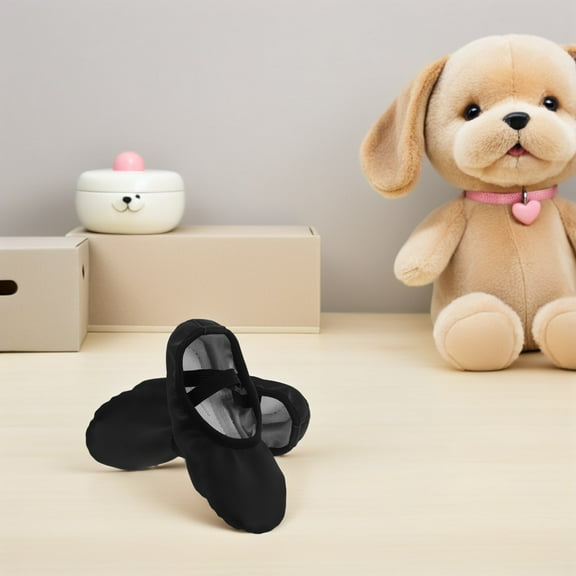 Milisten 1Pair Black Ballet Dance Flats for Yoga Ballet Practice with Flexible Soft Sole