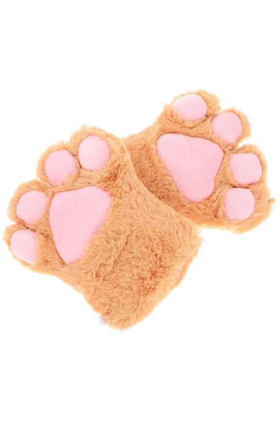 Cat Paw Mittens Soft Polyester Fun Cosplay Accessories Assorted Color 1Pair