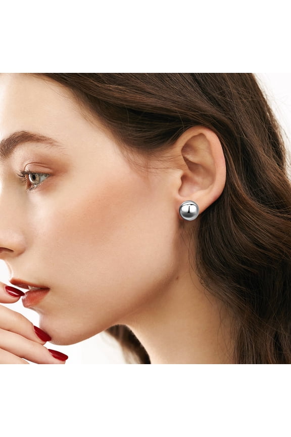 1 Pair Button Earrings Big Dome CCB Daily Use Trendy Jewelry For Women