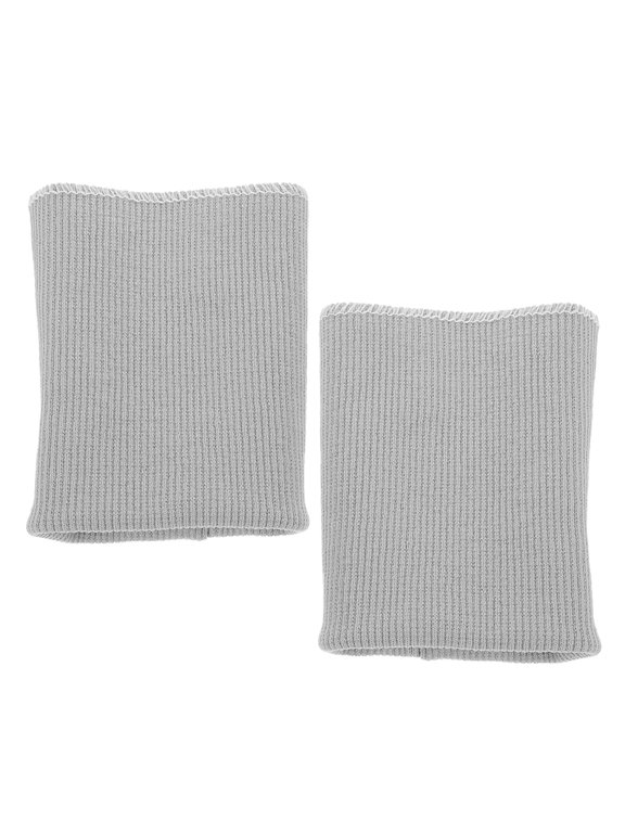 Light Gray Elastic Ribbed Cuffs, 1 Pair, Garment Repair Replacement Cuffs for Sweatshirts and Jackets