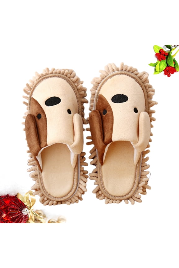 1Pair Slipper with Microfiber Sole for Effective Floor Cleaning and Dust Pickup