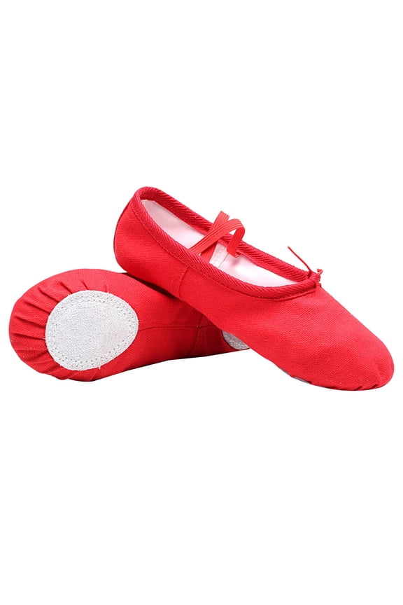 1Pair Red Ballet Shoes Lightweight Breathable Anti Slip Dance Shoes for Yoga Modern and Ballroom Dancing
