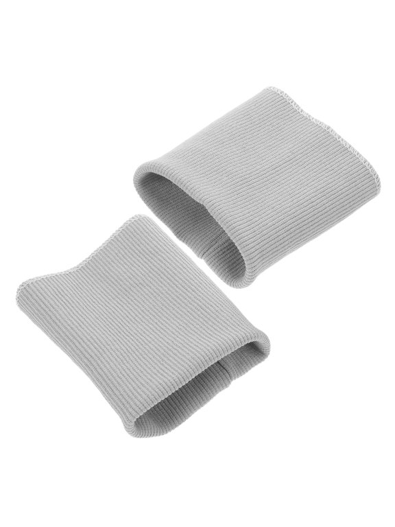 Comfortable Stretch Cuffs Light Grey Polyester for DIY Jacket and Sweatshirt 1Pair