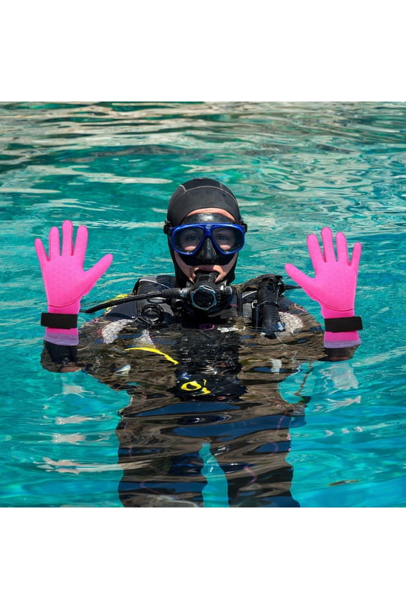 Rosy Neoprene Diving Gloves Thickened for Winter Warmth 1Pair