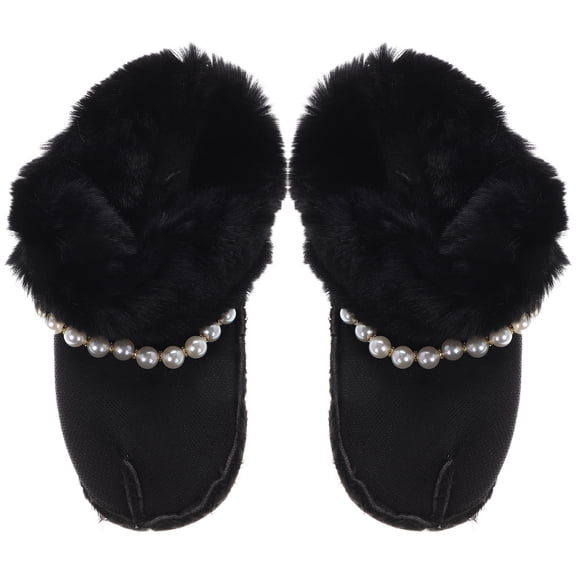 Milisten Fuzzy Insoles for Women Plush Shoe Inserts Black 1 Pair