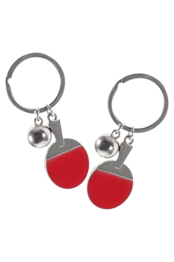 1 Pair Zinc Alloy Table Tennis Keychain Stylish Sports Bag Pendant with Unique Design Accessory