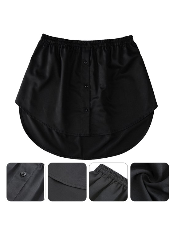 1Pc Soft Material Black Fake Hem for Woman Casual Fake Shirt Hem Daily Outfit Accessory