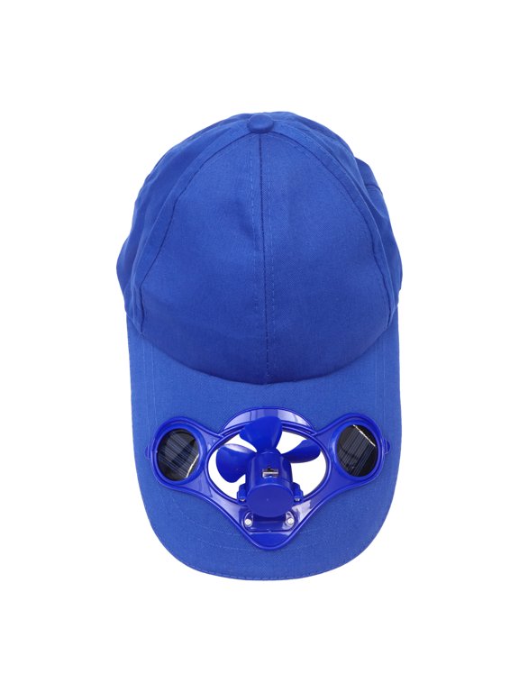 Blue Cotton Fan Hat Sun Block for Summer Use with Cooling 1Pc