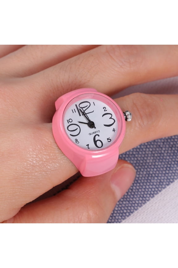 1Pc Fashion Watch Ring Pink Unisex Finger Ring with Classic Design and Comfortable Fit