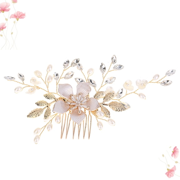 Milisten Golden Rhinestone Comb for Bridal and Wedding Decorative Use 1Pc