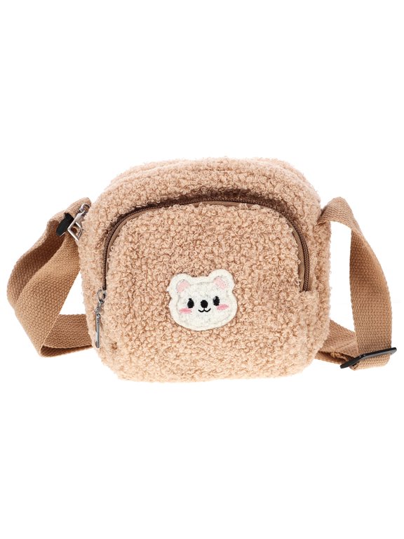 1Pc Khaki Wool Woman Pouch Lightweight Handy Storage Bag for Daily Use