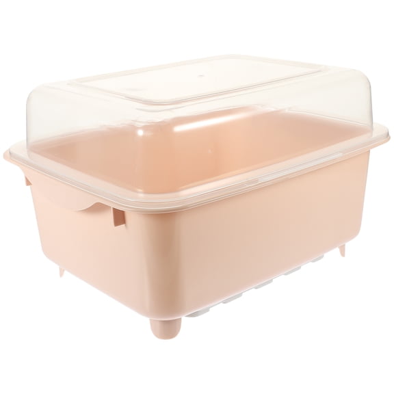 Milisten Eco-Friendly Pink PP Kitchen Dish Box for Dry and Tidy Tableware Storage